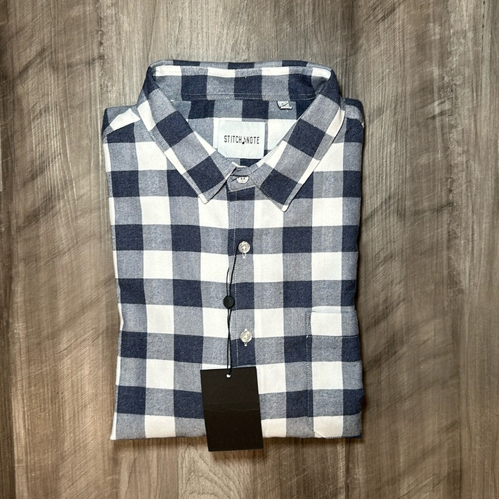 Stitch Note Flannel Long Sleeve Button Down - Large